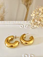 Aros Argolla Tubo Acero Gold - Miniatura 1