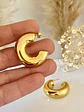 Aros Argolla Tubo Acero Gold - Miniatura 2