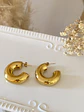Aros Argolla Tubo Acero Gold - Miniatura 3