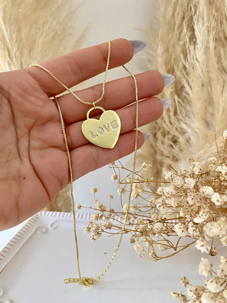Cadena Corazón LOVE gold 1