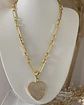 Collar Corazón Circones eslabones mixtos Gold  - Miniatura 3