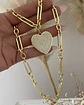 Collar Corazón Circones eslabones mixtos Gold  - Miniatura 4