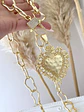 Collar XL Maxi Medallón Corazón eslabones Oversized - Miniatura 1