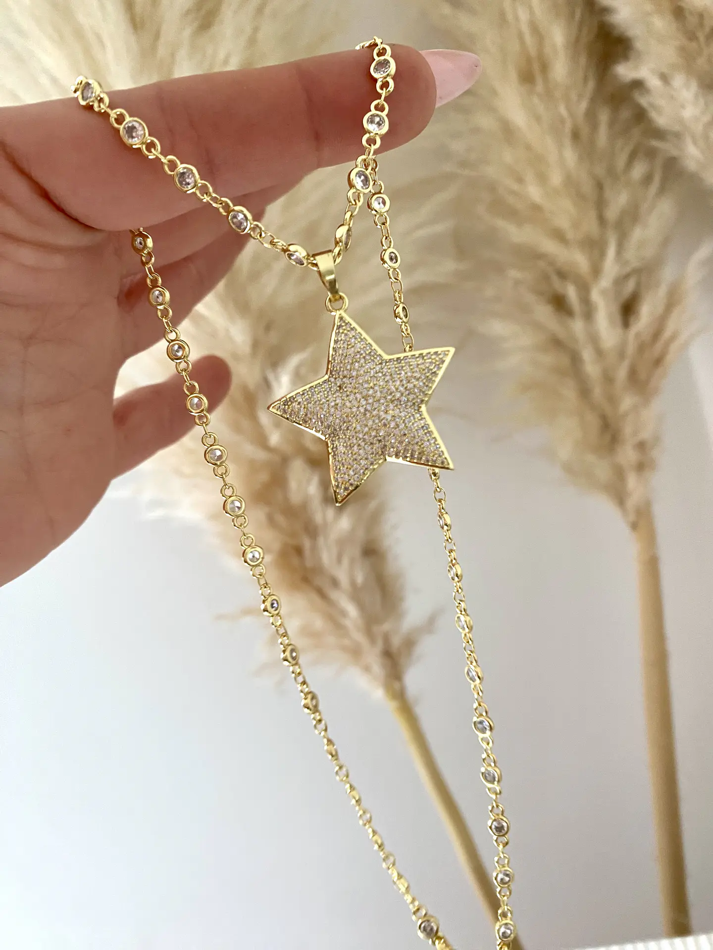 Collar Estrella Circones cadena cristales  3