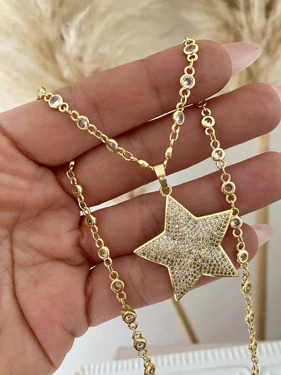 Collar Estrella Circones cadena cristales  5