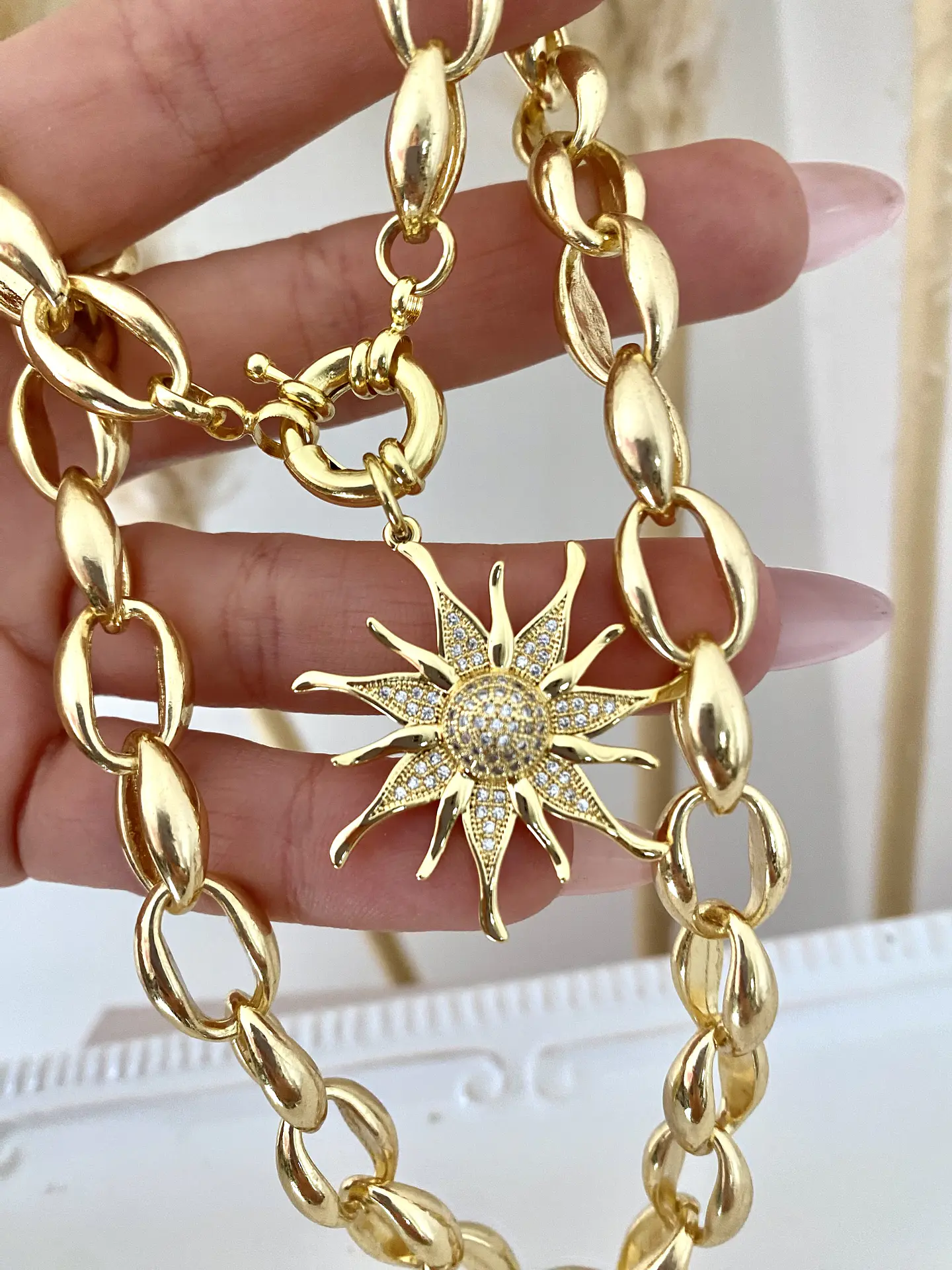 Collar Maxi Eslabones Sol Gold 1