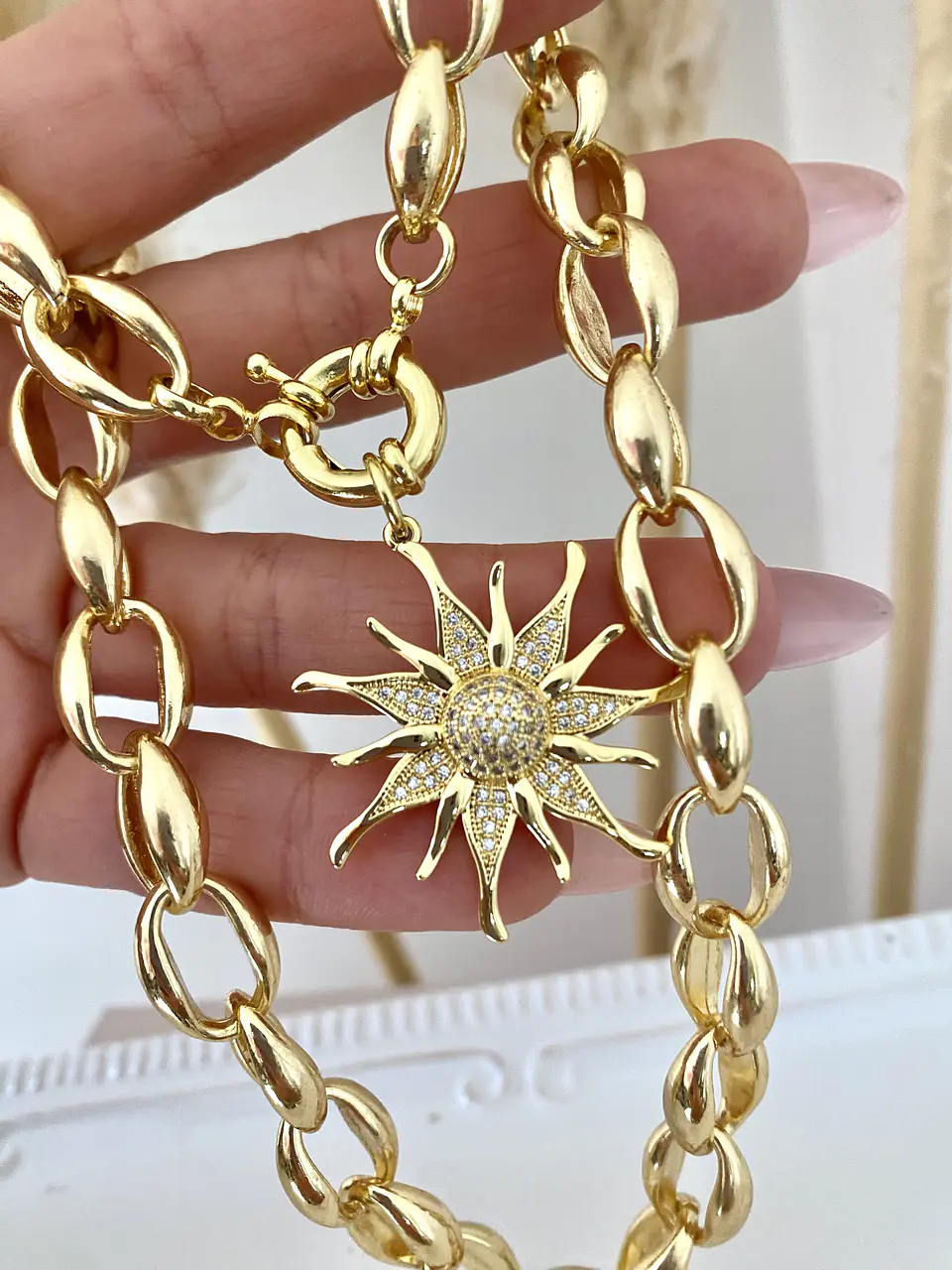 Collar Maxi Eslabones Sol Gold 1