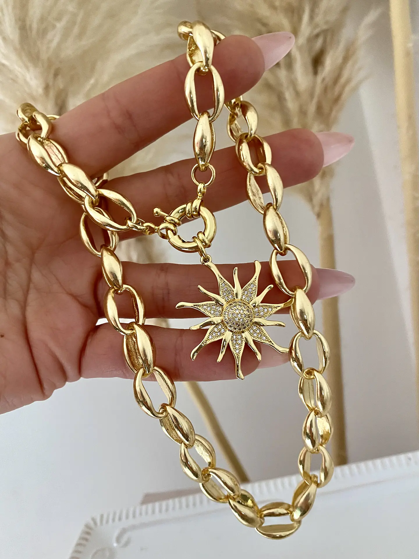 Collar Maxi Eslabones Sol Gold 2