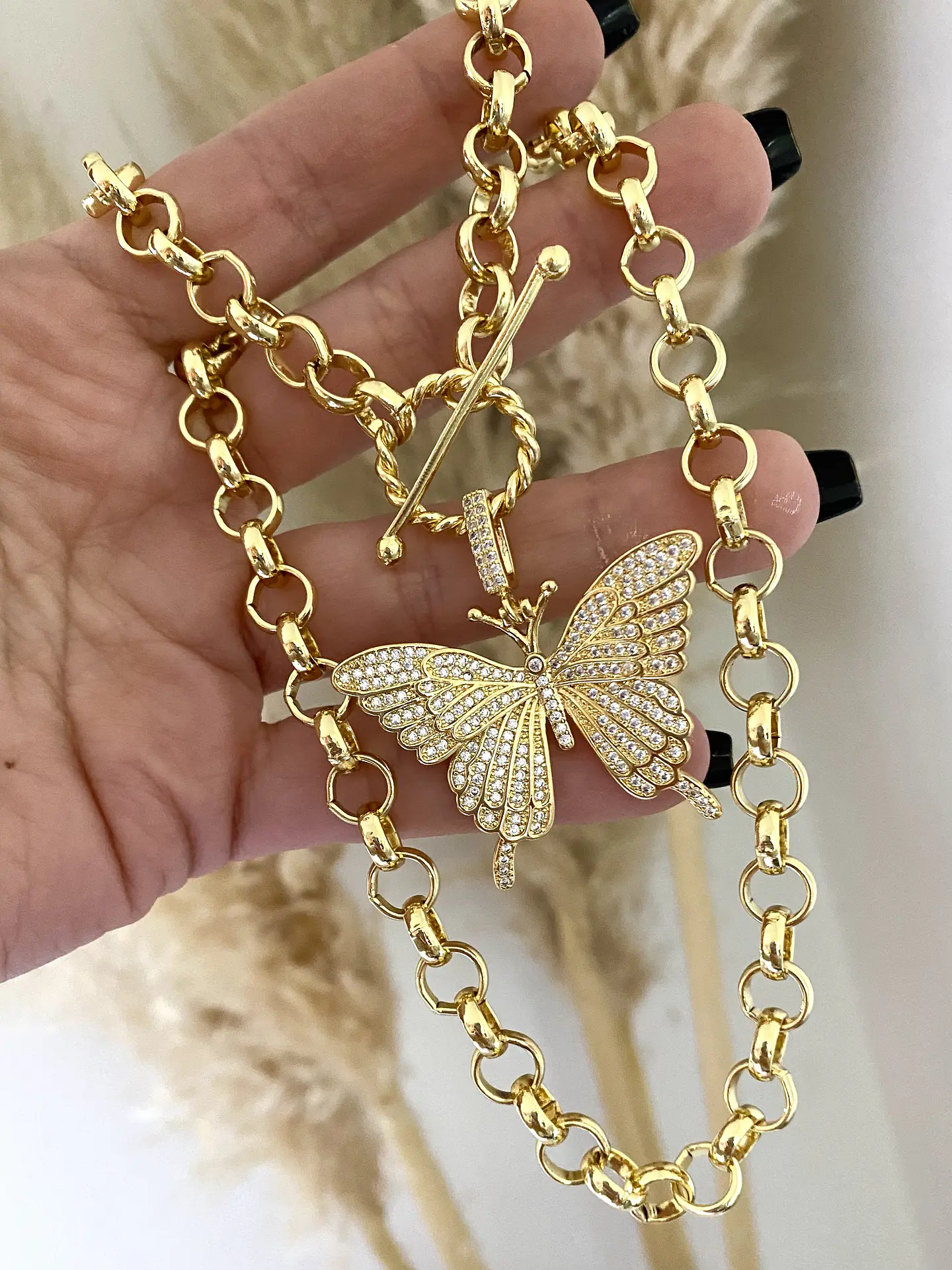 Collar Maxi Mariposa Circones eslabones rolo  2
