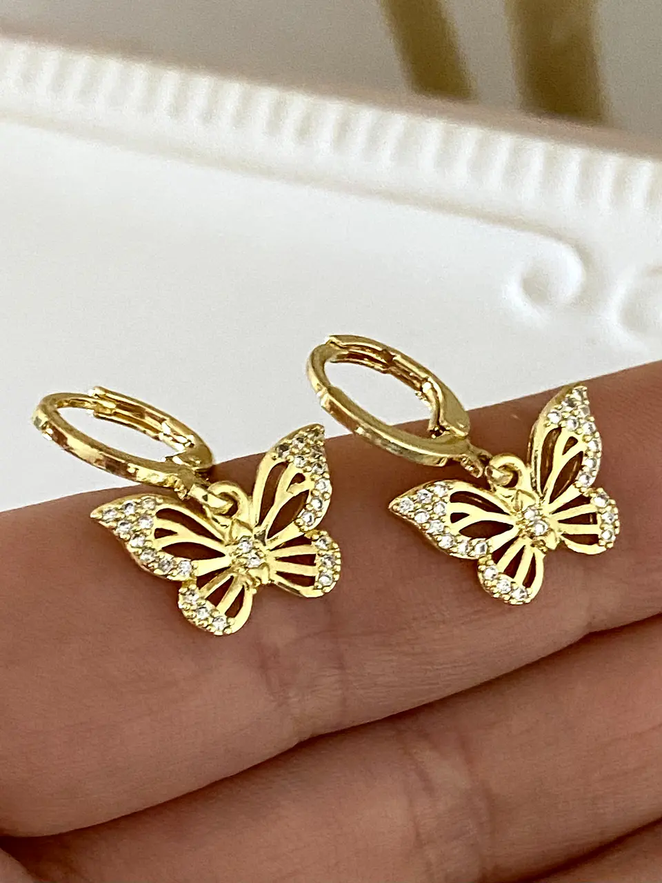 Aros Mariposa Circones Gold 3