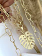 Collar XL Hoja y Maxi eslabones Irregulares Gold - Miniatura 2