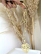 Collar XL Hoja y Maxi eslabones Irregulares Gold - Miniatura 3