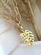 Collar XL Hoja y Maxi eslabones Irregulares Gold - Miniatura 4