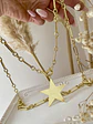 Collar XL Estrella Lijada eslabones mixtos Gold - Miniatura 7