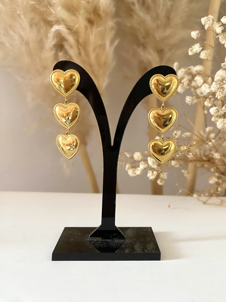 Aros Corazón Cascada Gold 1
