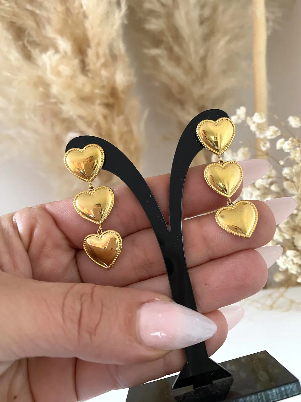 Aros Corazón Cascada Gold 2