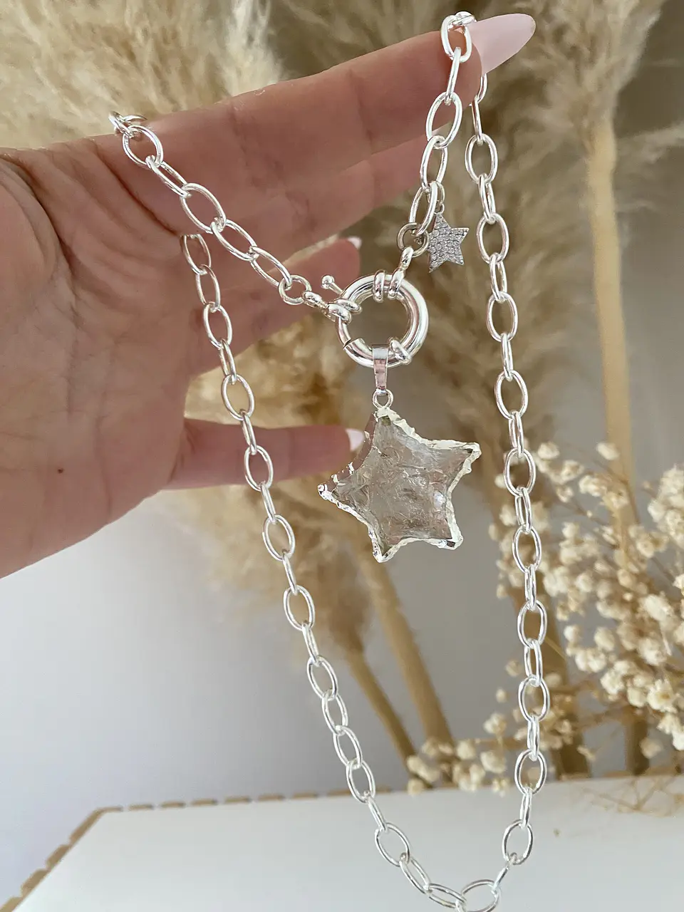 Collar Estrella Cuarzo Silver estrellita lateral  2