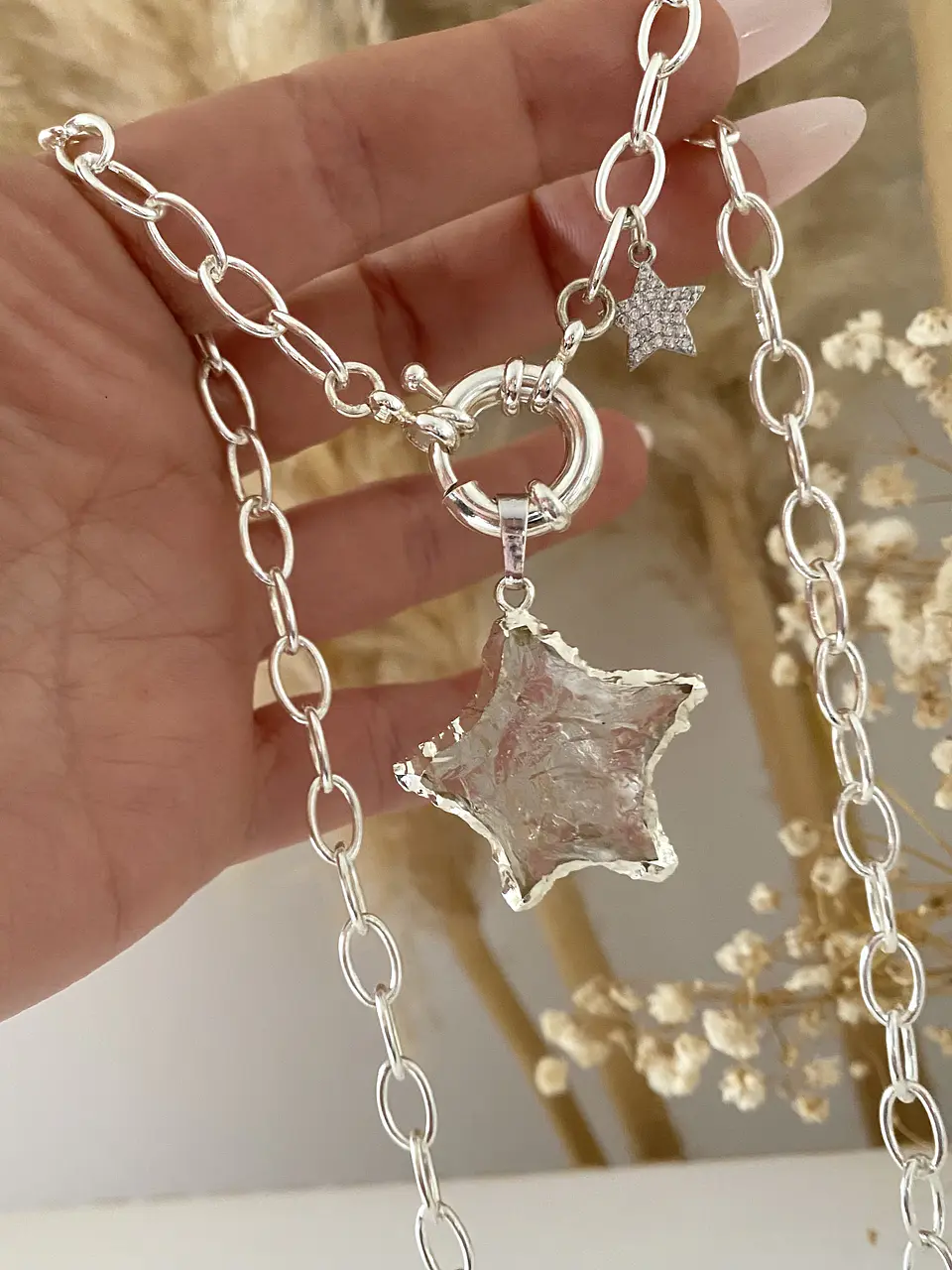 Collar Estrella Cuarzo Silver estrellita lateral  1