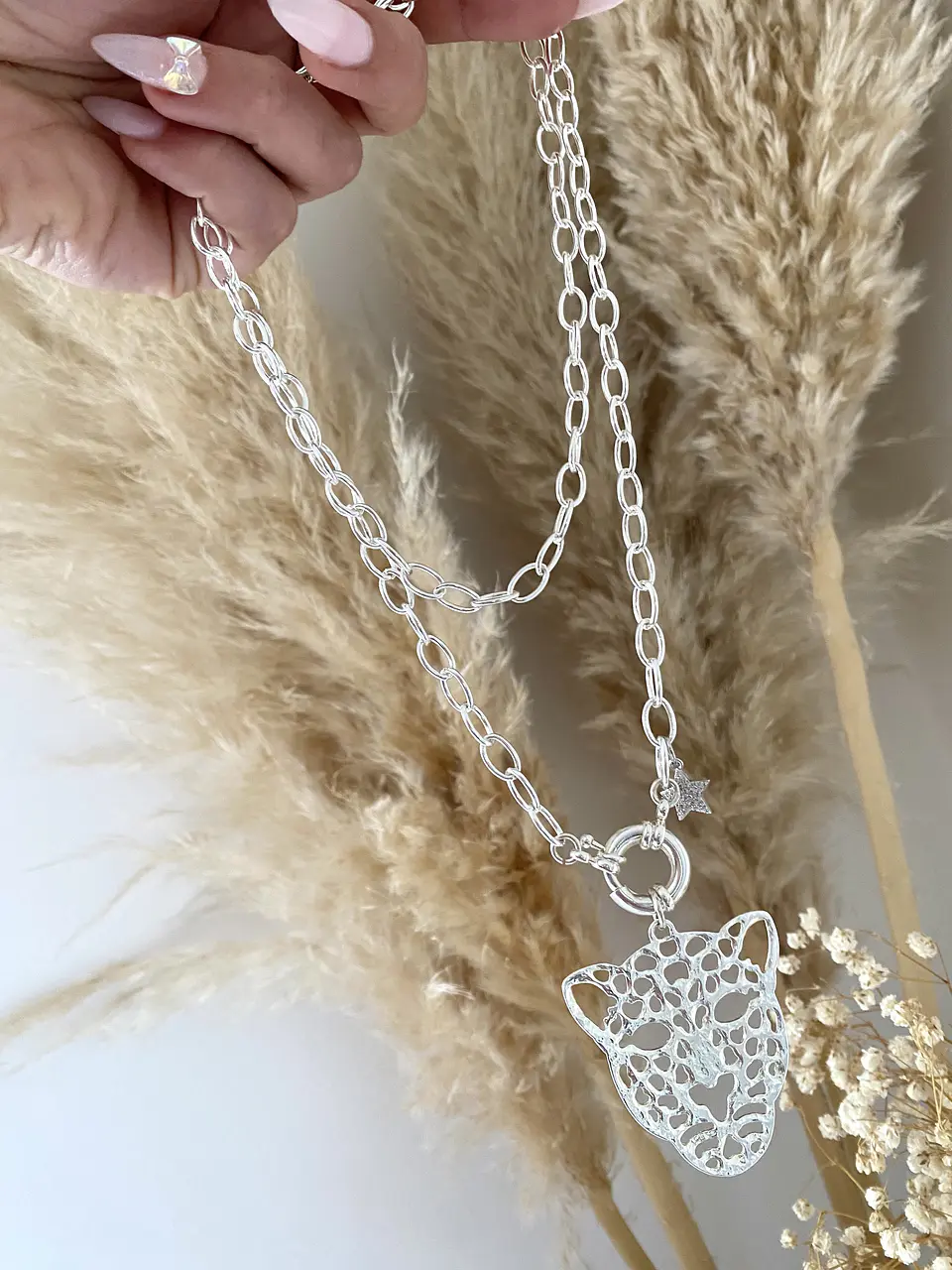 Collar XL Maxi Jaguar Silver punto luz Estrella  5