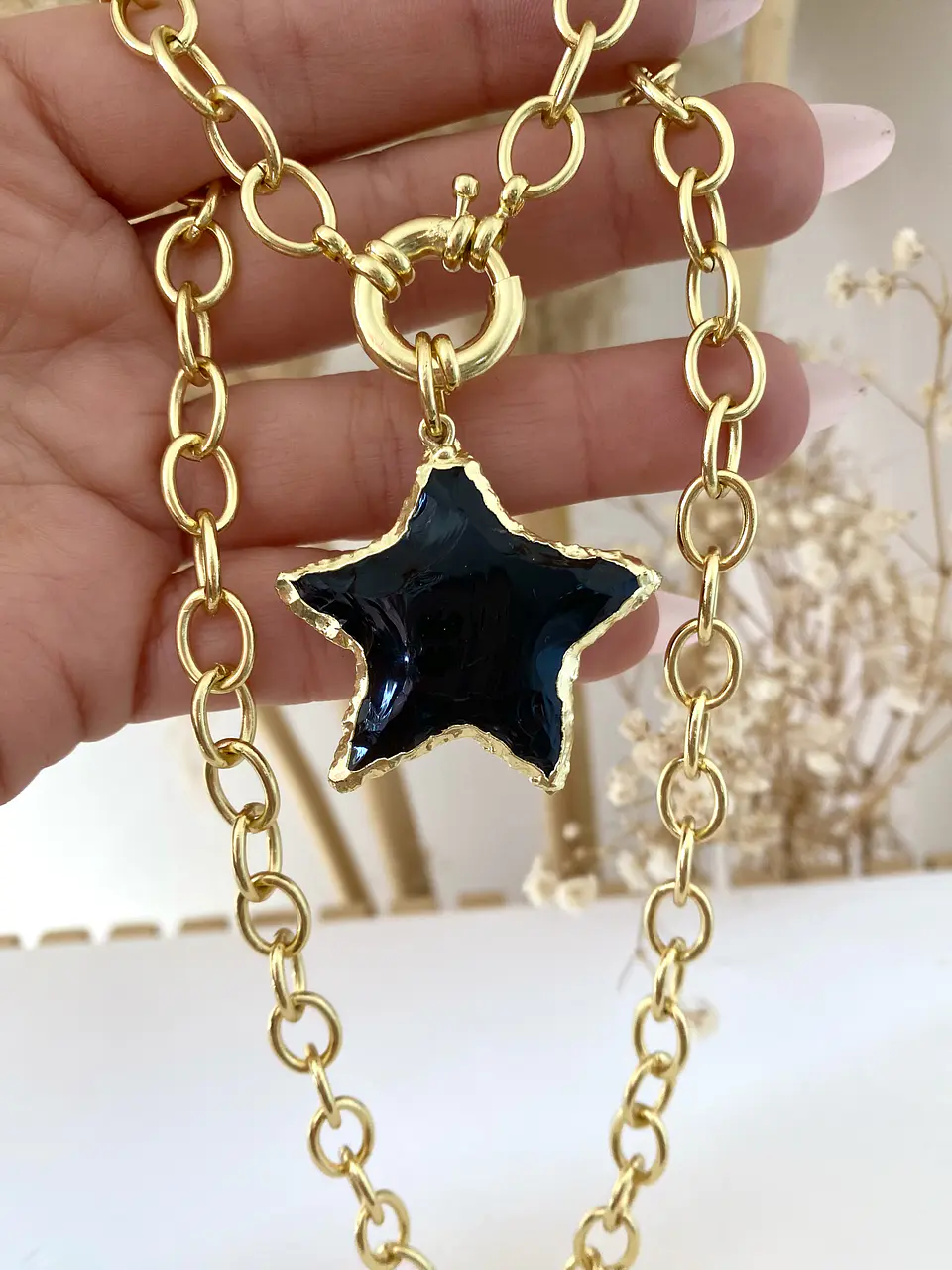 Collar Maxi  Estrella Obsidiana Black 2