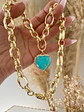 Collar Maxi Cadenón Corazon Turquesa XL - Miniatura 1