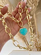 Collar Maxi Cadenón Corazon Turquesa XL - Miniatura 3