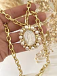 Collar Medallón Virgen Nácar Perlas y Circones gold  - Miniatura 3