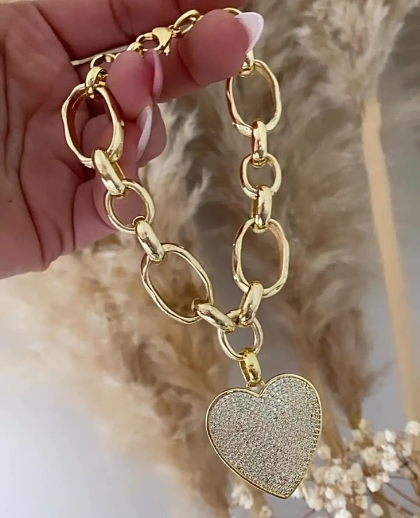 Maxi Pulsera Corazón Circones Eslabones XL  4