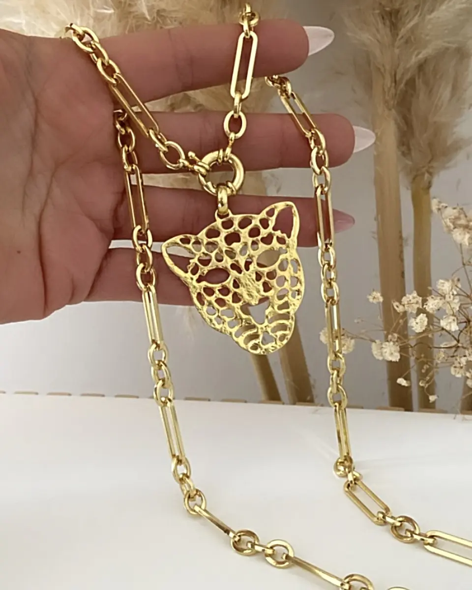 Collar XL Maxi Jaguar Gold   1