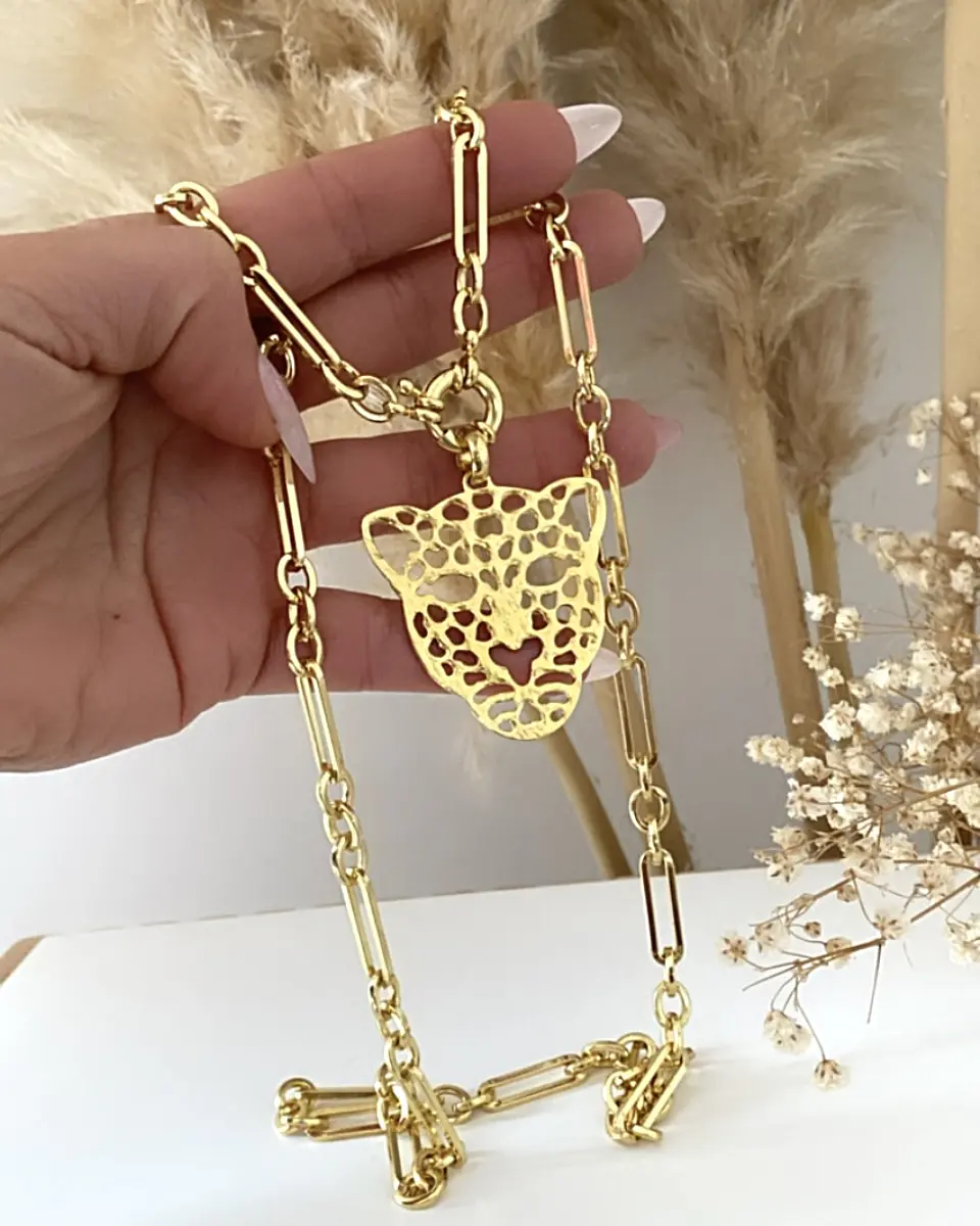 Collar XL Maxi Jaguar Gold   3