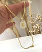 Collar Medalla Nácar Jesús Gold - Miniatura 2