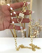 Collar XL Maxi Cruz Cristal Perlas Broche Candado - Miniatura 1