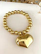 Pulsera Maxi Balines Corazón Inflado Gold - Miniatura 4