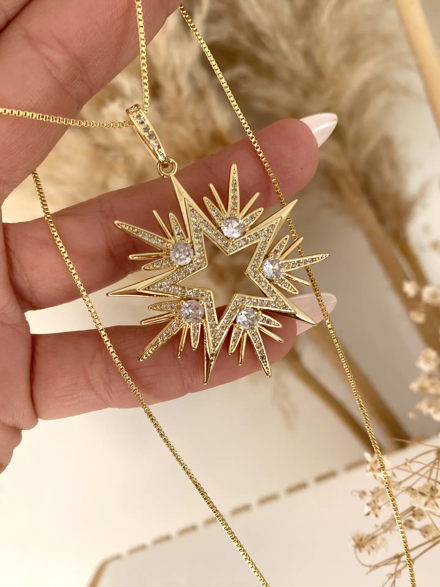 Collar Maxi Estrella de 10 Puntas Cristales  1