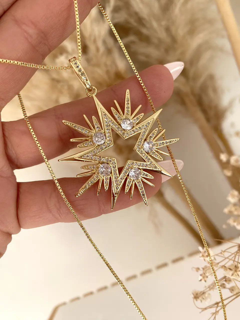 Collar Maxi Estrella de 10 Puntas Cristales  1