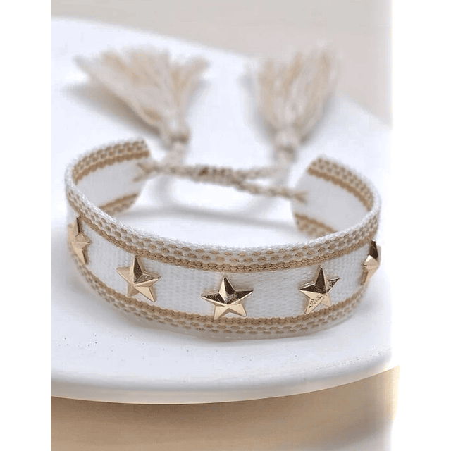 Pulsera Tejida Estrellas 