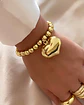 Pulsera Maxi Balines Corazón Inflado Gold - Miniatura 1