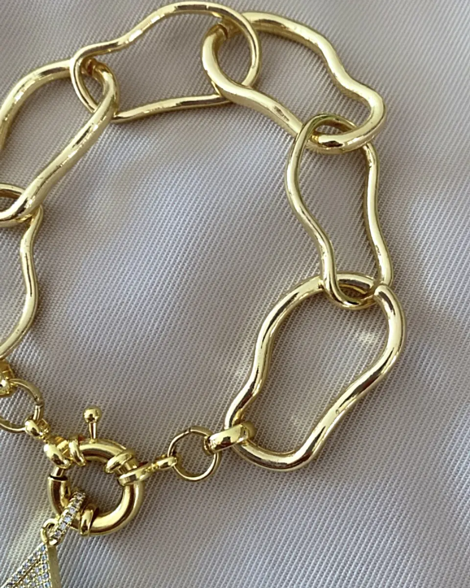 Maxi Pulsera Estrella Irregular Circones Gold 3