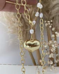 Collar XL Corazon Englobado Perlas rio   - Miniatura 3