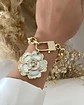 Maxi Pulsera Camelia Nácar broche Candado  - Miniatura 5
