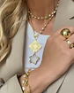 Collar XL Estrella Cuarzo Piedras Perlas gold - Miniatura 1