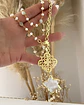 Collar XL Estrella Cuarzo Piedras Perlas gold - Miniatura 2