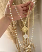 Collar XL Estrella Cuarzo Piedras Perlas gold - Miniatura 3