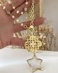 Collar XL Estrella Cuarzo Piedras Perlas gold - Miniatura 4