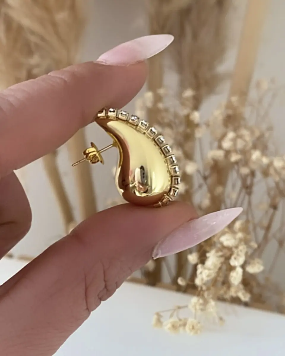 Aros Drops Gota Circones Gold 2