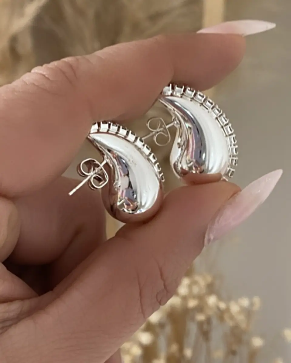 Aros Drops Gota Circones Silver 1
