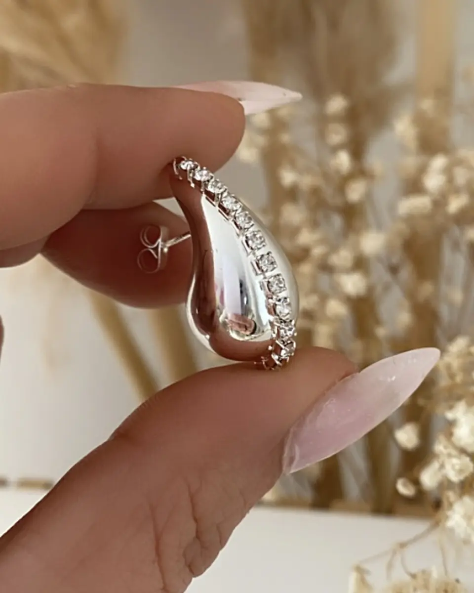 Aros Drops Gota Circones Silver 3