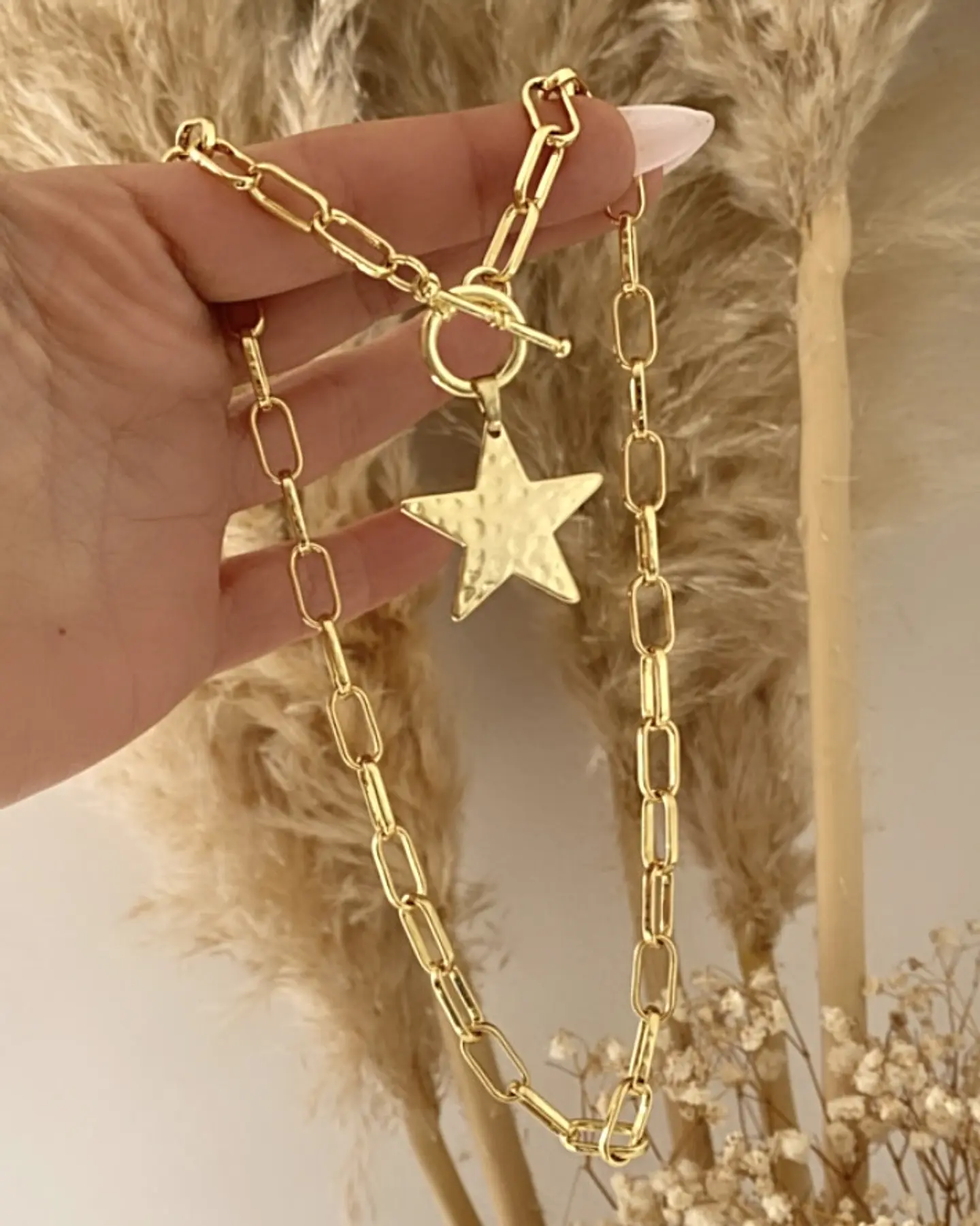 Collar Estrella Martillada Gold 3