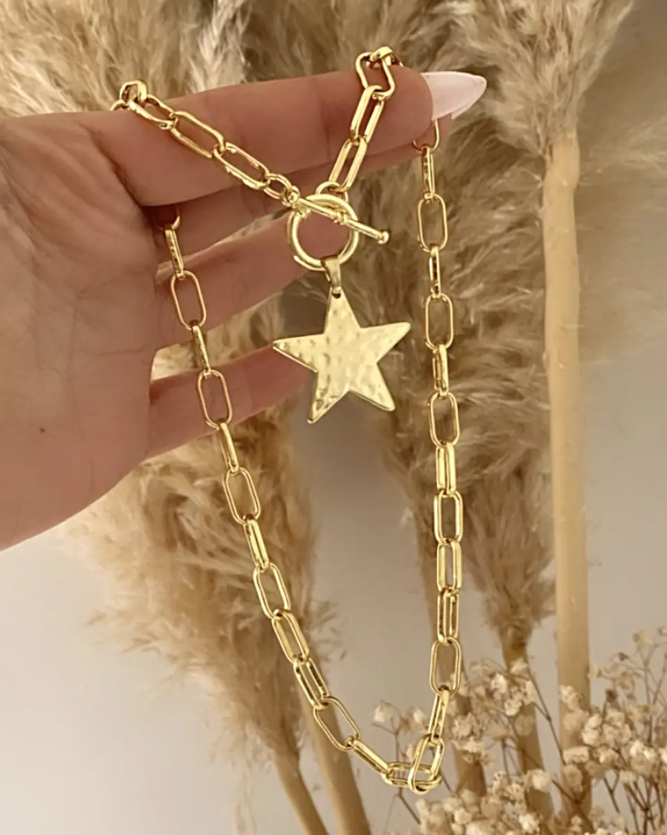 Collar Estrella Martillada Gold 3
