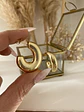 Aros Argolla Tubo Alargados Gold - Miniatura 3